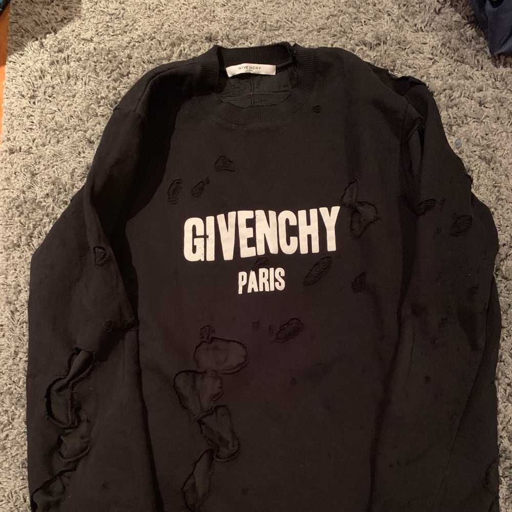 Givenchy Crew Neck Distressed Sweater